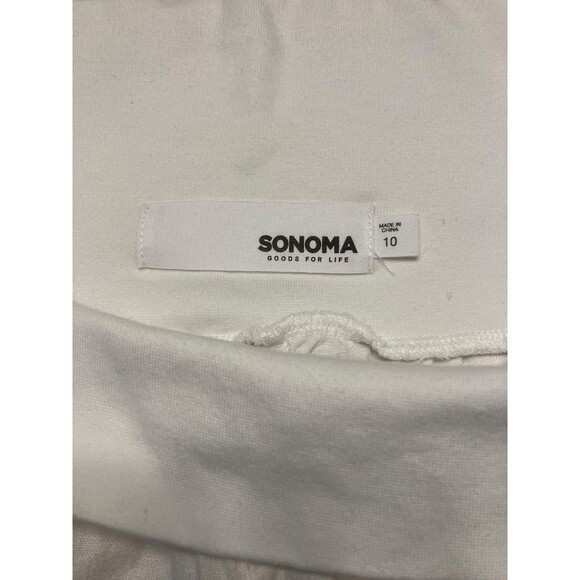 Sonoma Maternity NWOT White Pull on High Elastic Waist Pants Size 10 - Picture 2 of 7